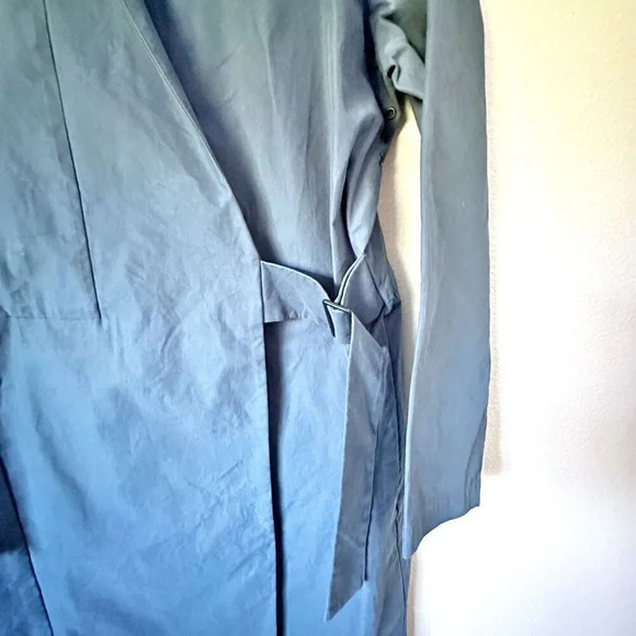 KATE SPADE SATURDAY | Navy Blue Collarless Trench Coat Buckle Side | Size XL - Picture 3 of 7